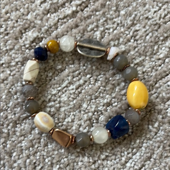J. Jill Jewelry - J. Jill Blue and Yellow Beaded Bracelet